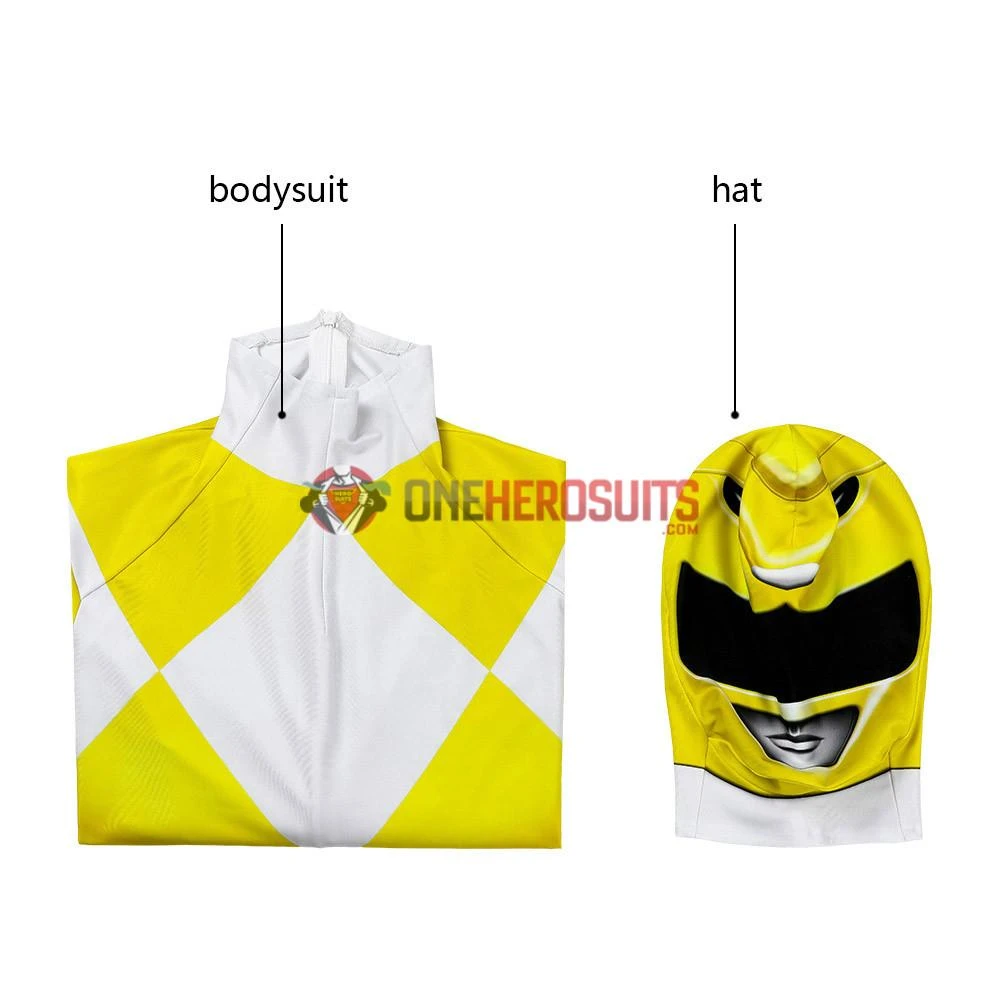 OneHeroSuits Expert-level Cosplay Bodysuit & Zentai Kids Yellow Power Ranger Cosplay Suit Gifts For Children