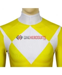 OneHeroSuits Yellow Power Ranger Suit Spandex Power Rangers Costumes Printed Edition Expert-level Cosplay Bodysuit & Zentai