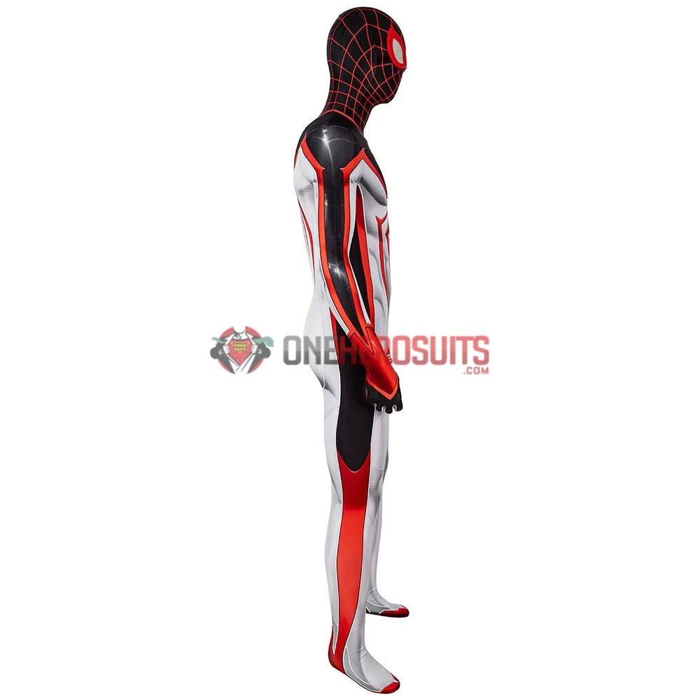 OneHeroSuits Spider-man Tracksuit Spiderman Miles Morales White Cosplay Suit