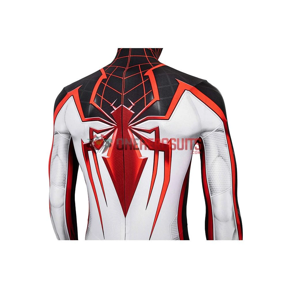 OneHeroSuits Spider-man Tracksuit Spiderman Miles Morales White Cosplay Suit