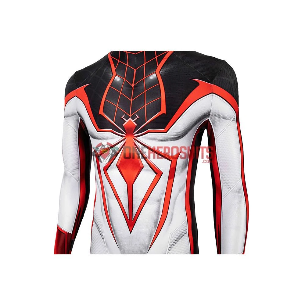 OneHeroSuits Spider-man Tracksuit Spiderman Miles Morales White Cosplay Suit