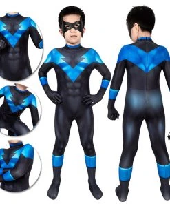 OneHeroSuits Expert-level Cosplay Bodysuit & Zentai Kids Nightwing Cosplay Suit Creative Gifts For Children