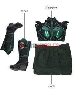 OneHeroSuits Hela Cosplay Costumes Thor Ragnarok Cosplay Suits Green Chest Version