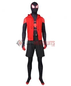 OneHeroSuits Miles Morales Cosplay Costumes Spider Man Into The Spider Verse Miles Green Coat