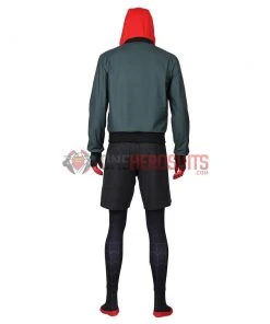 OneHeroSuits Miles Morales Cosplay Costumes Spider Man Into The Spider Verse Miles Green Coat
