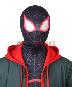OneHeroSuits Miles Morales Cosplay Costumes Spider Man Into The Spider Verse Miles Green Coat