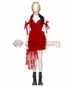 OneHeroSuits The Suicide Squad Red Dress Cosplay Costumes Harley Quinn Top Leval Suits