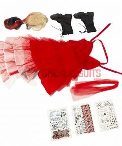 OneHeroSuits The Suicide Squad Red Dress Cosplay Costumes Harley Quinn Top Leval Suits