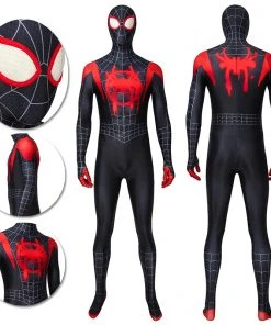 OneHeroSuits Zentai/Jumpsuit Miles Morales Suit Into The Spider Verse Black Bodysuit