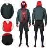 OneHeroSuits Miles Morales Cosplay Costumes Spider Man Into The Spider Verse Miles Green Coat