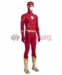OneHeroSuits The Flash S8 Barry Allen Cosplay Costumes With Golden Boots