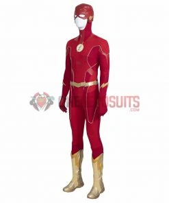 OneHeroSuits The Flash S8 Barry Allen Cosplay Costumes With Golden Boots
