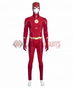 OneHeroSuits The Flash S8 Barry Allen Cosplay Costumes With Golden Boots