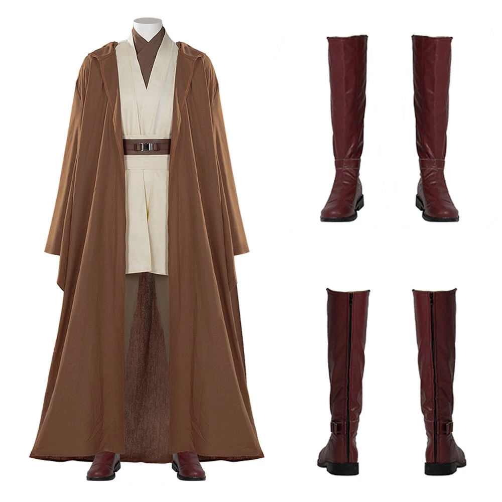 OneHeroSuits Obi-Wan Kenobi Cosplay Boots Jedi Master Robes Shoes Costumes
