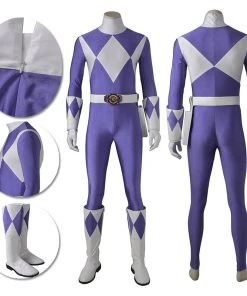 OneHeroSuits Expert-level Cosplay Bodysuit & Zentai Purple Power Ranger Cosplay Suit Mighty Morphin Power Rangers Suit