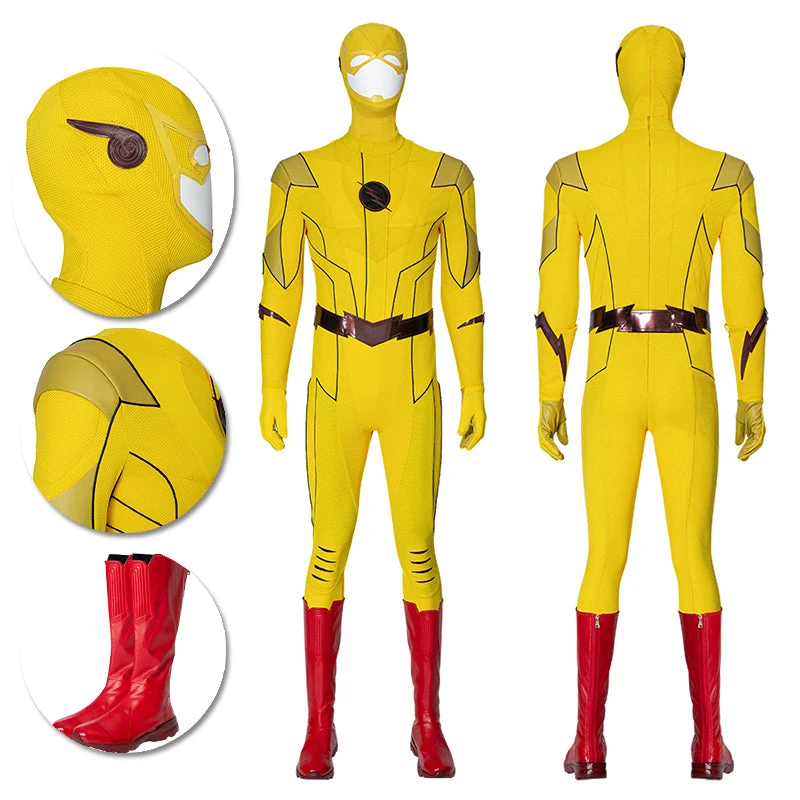 OneHeroSuits Reverse-Flash Cosplay Costumes The Flash S8 Yellow Cosplay Suits