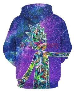 OneHeroSuits Rick And Morty Hoodies Creative 3D Print Pullover Hooded Sweatshirt Rainbow Edition