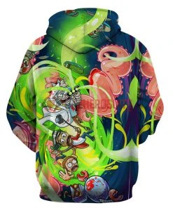 OneHeroSuits Cozy Hoodies Rick And Morty Hoodies Creative 3D Print Pullover Hooded Sweatshirt Ver.2