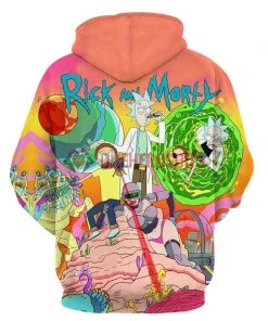 OneHeroSuits Cozy Hoodies Rick And Morty Hoodies Creative 3D Print Pullover Hooded Sweatshirt Ver.1