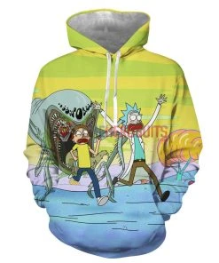 OneHeroSuits Cozy Hoodies Rick And Morty Hoodies Creative 3D Print Pullover Hooded Sweatshirt Ver.1