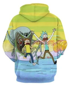 OneHeroSuits Cozy Hoodies Rick And Morty Hoodies Creative 3D Print Pullover Hooded Sweatshirt Ver.1