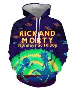 OneHeroSuits Rick And Morty Hoodies Creative 3D Print Pullover Hooded Sweatshirt Rainbow Edition