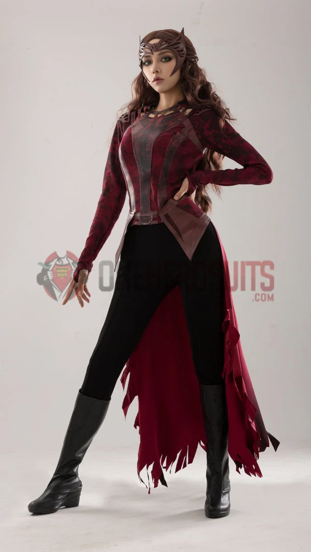 OneHeroSuits Scarlet Witch Wanda Cosplay Costumes Battle Damaged Edition Halloween Suits