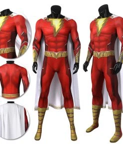 OneHeroSuits Shazam 2 Fury Of The Gods Cosplay Costume 3D Printed Jumpsuits With Cloak