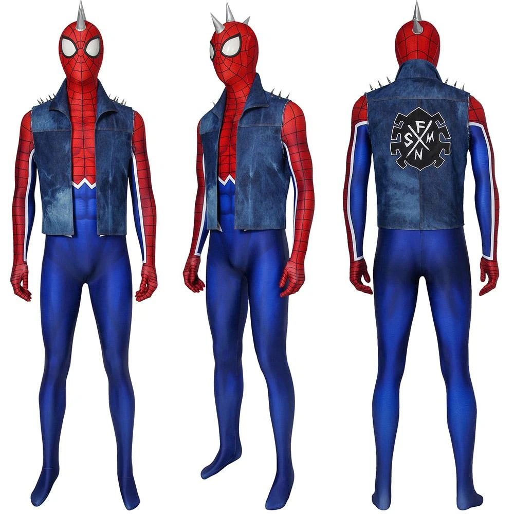 OneHeroSuits Spider-Punk Cosplay Suit Punk Spider-man Cosplay Costume Ver.2