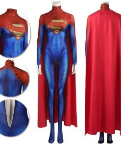 OneHeroSuits Costumes Supergirl Kara Zor-El Cosplay Costume 3D Printed Jumpsuits With Cloak