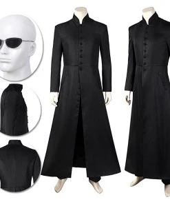 OneHeroSuits The Matrix 2 Cosplay Costume Reloaded Revolutions Neo Black Suit