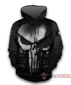 OneHeroSuits The Punisher Hoodies Creative 3D Print Pullover Hooded Sweatshirt Cozy Hoodies
