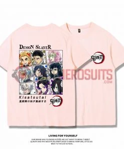 OneHeroSuits Demon Slayer Creative Print Anime T-shirt Kyoujurou/Giyuu/Kochou Shinobu