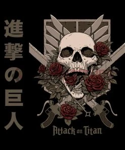 OneHeroSuits Attack On Titan Creative Print Anime Skeleton T-shirt