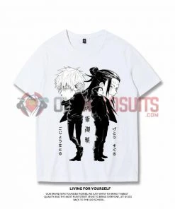 OneHeroSuits Jujutsu Kaisen Creative Print Anime Gojo Satoru And Geto Suguru Joint T-shirt