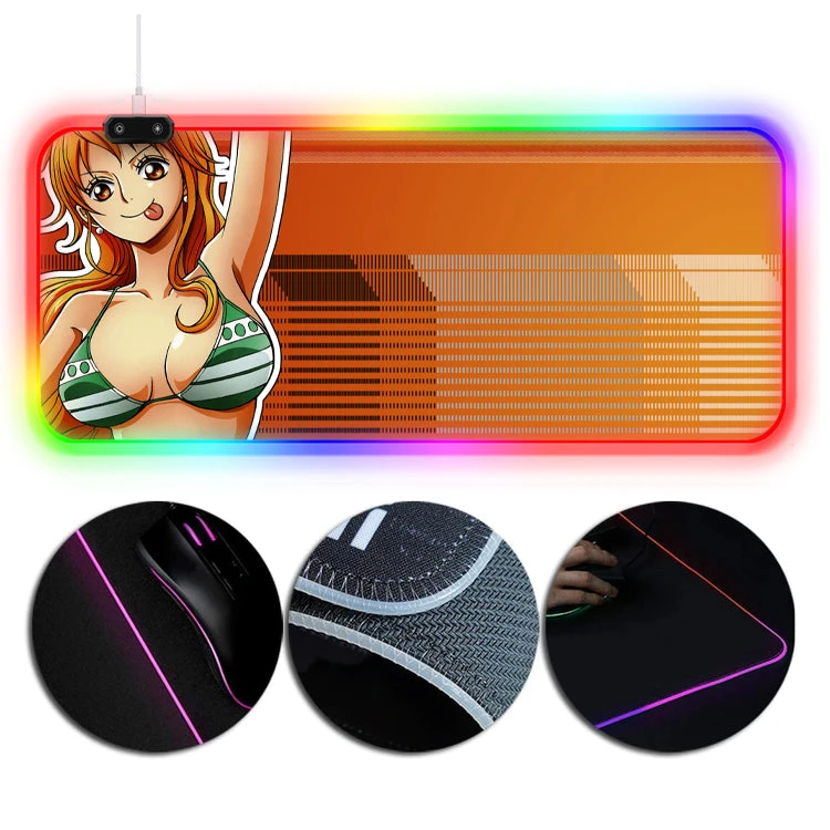 OneHeroSuits RGB Gaming Mouse Pad Extra Large Nami Anime One Piece Printing
