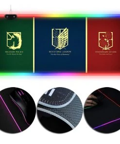 OneHeroSuits LED Mouse Pad Large Extended Mousepad Attack On Titan Logo Printed