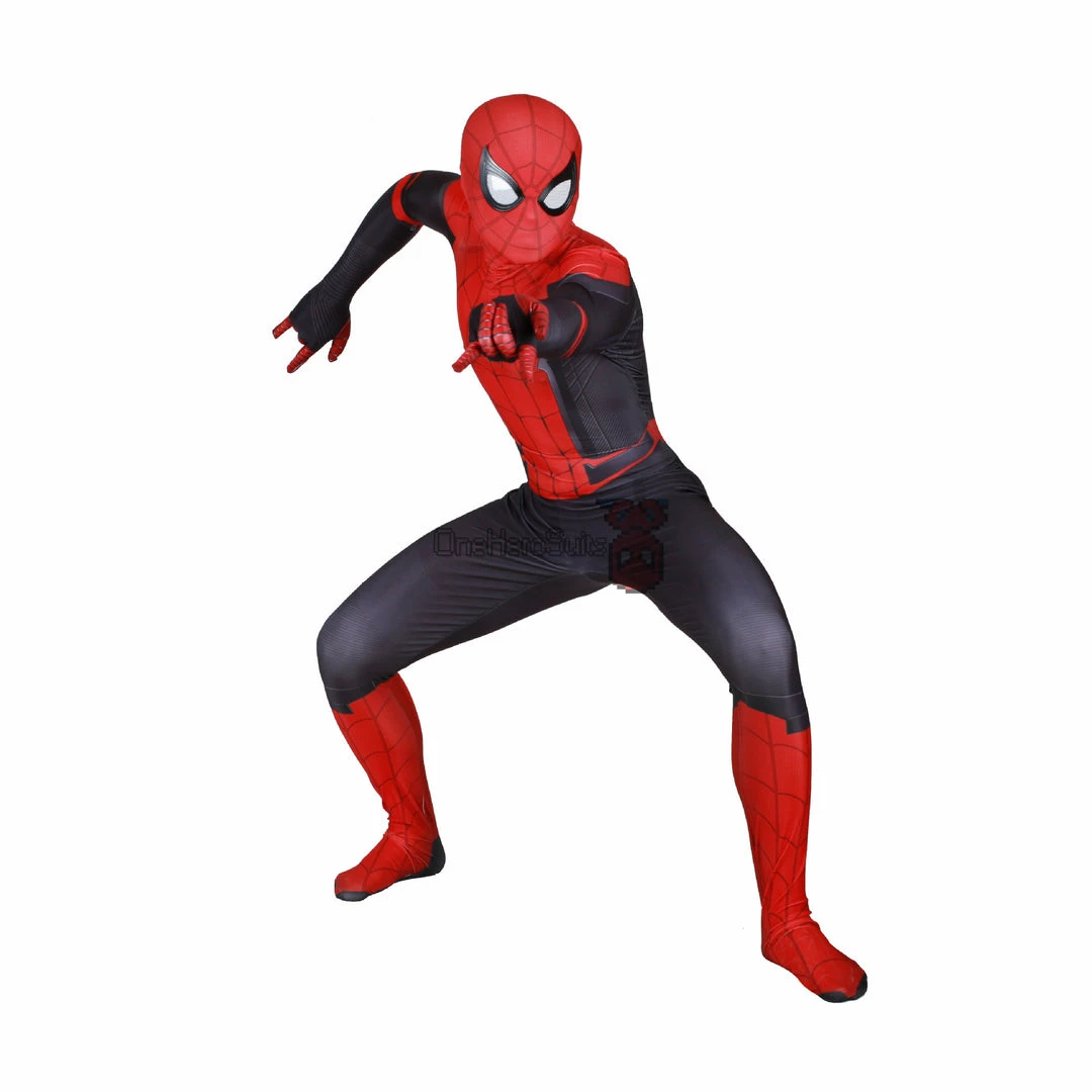 OneHeroSuits Spider Man Spandex Suit Far From Home Black And Red Cosplay Bodysuit Zentai/Jumpsuit