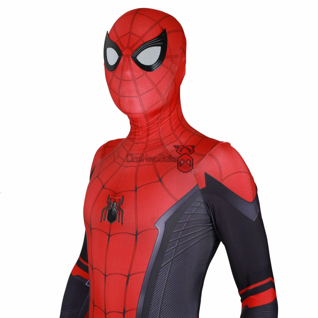 OneHeroSuits Spider Man Spandex Suit Far From Home Black And Red Cosplay Bodysuit Zentai/Jumpsuit