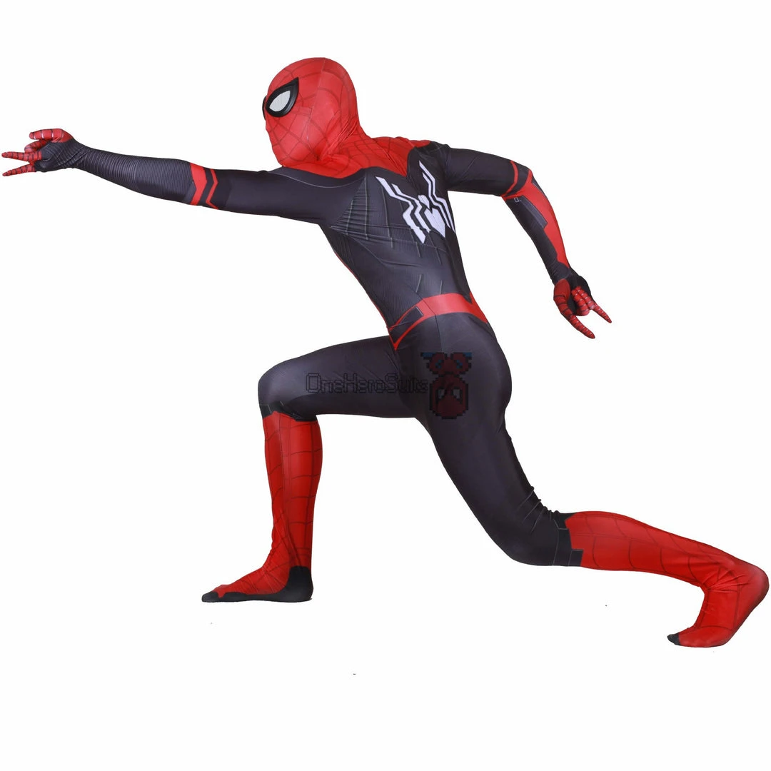 OneHeroSuits Spider Man Spandex Suit Far From Home Black And Red Cosplay Bodysuit Zentai/Jumpsuit