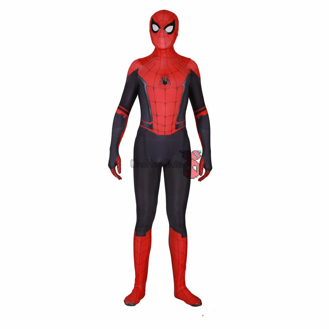 OneHeroSuits Spider Man Spandex Suit Far From Home Black And Red Cosplay Bodysuit Zentai/Jumpsuit