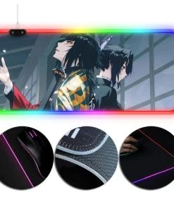 OneHeroSuits Demon Slayer Giyu And Shinobu Kocho Printing RGB LED Extended Mouse Pad