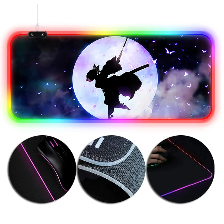 OneHeroSuits Demon Slayer Shinobu Kocho Printed RGB Gaming Mouse Pad Extra Large