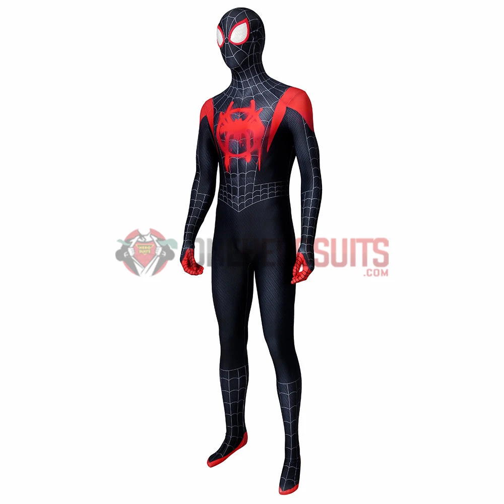 OneHeroSuits Zentai/Jumpsuit Spider-Man Into The Spider-Verse Miles Morales Cosplay Costume HD Printed Jumpsuits