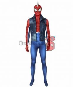 OneHeroSuits Punk-Rock Spidey Suit Hobart Brown Bodysuit With Vest