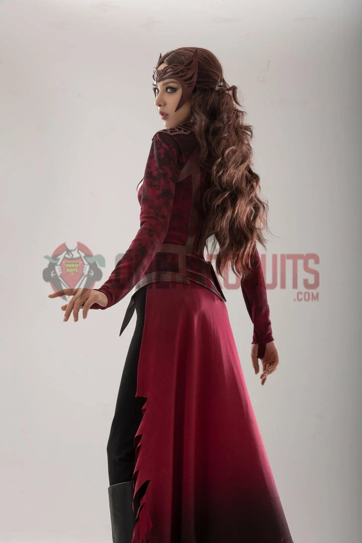 OneHeroSuits Scarlet Witch Wanda Cosplay Costumes Battle Damaged Edition Halloween Suits