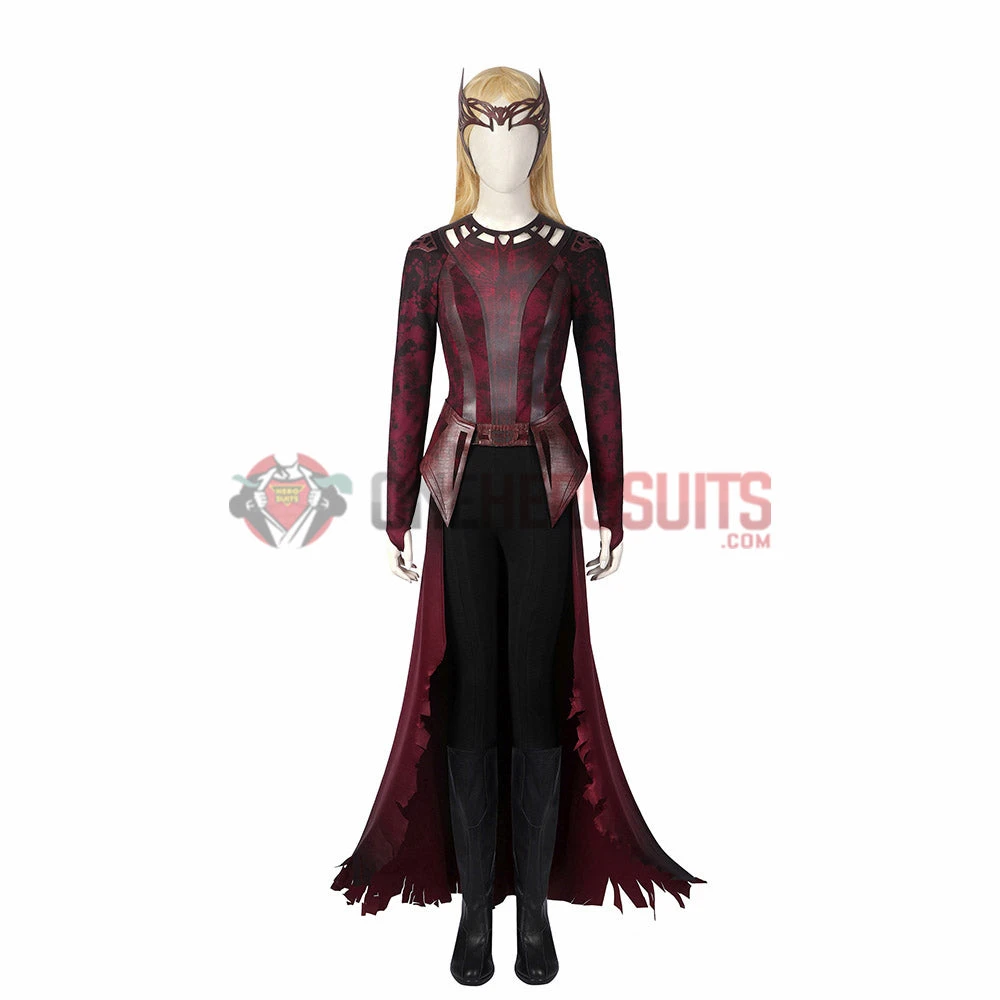 OneHeroSuits Scarlet Witch Wanda Cosplay Costumes Battle Damaged Edition Halloween Suits