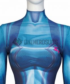 OneHeroSuits Costumes Metroid Cosplay Costume Samus Aran Blue Jumpsuits
