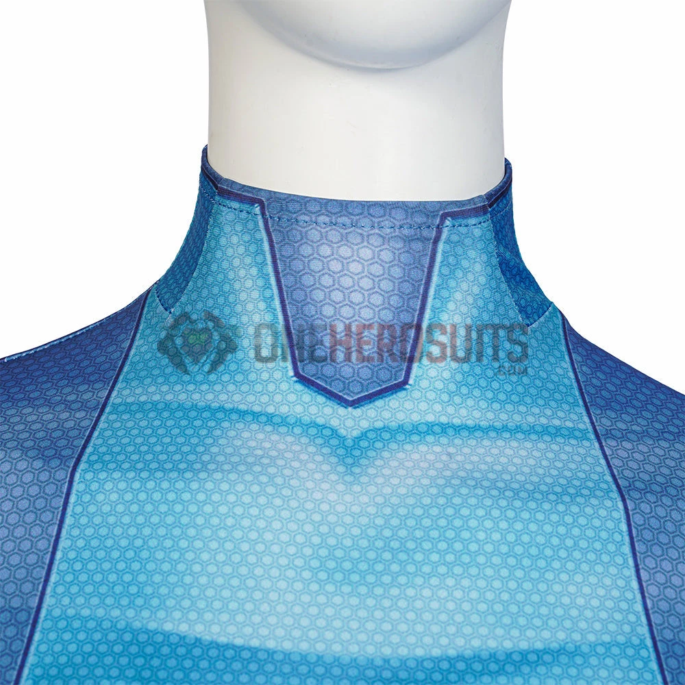 OneHeroSuits Costumes Metroid Cosplay Costume Samus Aran Blue Jumpsuits