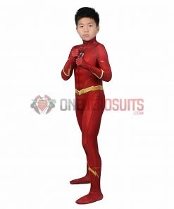 OneHeroSuits Kids Flash Season 5 Cosplay Suit Barry Allen Spandex BodySuit